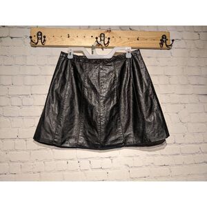 H&M faux leather A-line skirt size 8